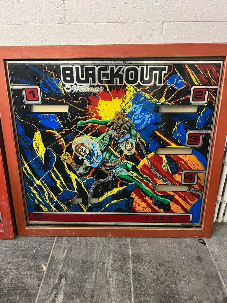 Williams pinball backglass 4x original, Collections, Enlèvement ou Envoi
