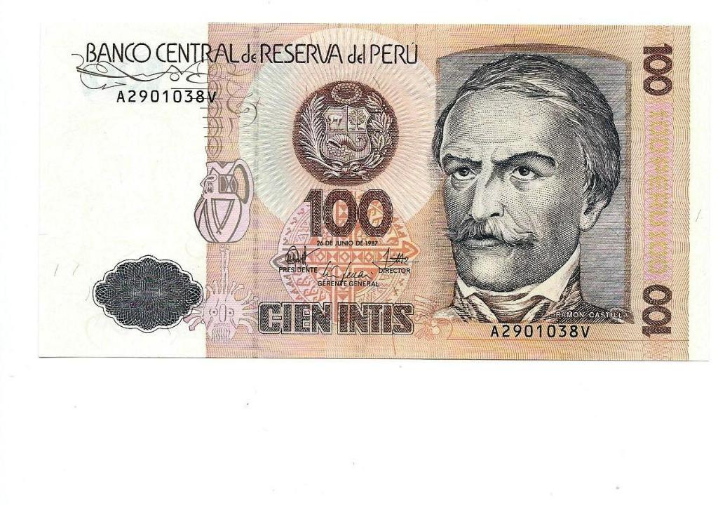 Peru, 100 Intis 26/06/1987, UNC., Postzegels en Munten, Ophalen of Verzenden, Zuid-Amerika, Los biljet