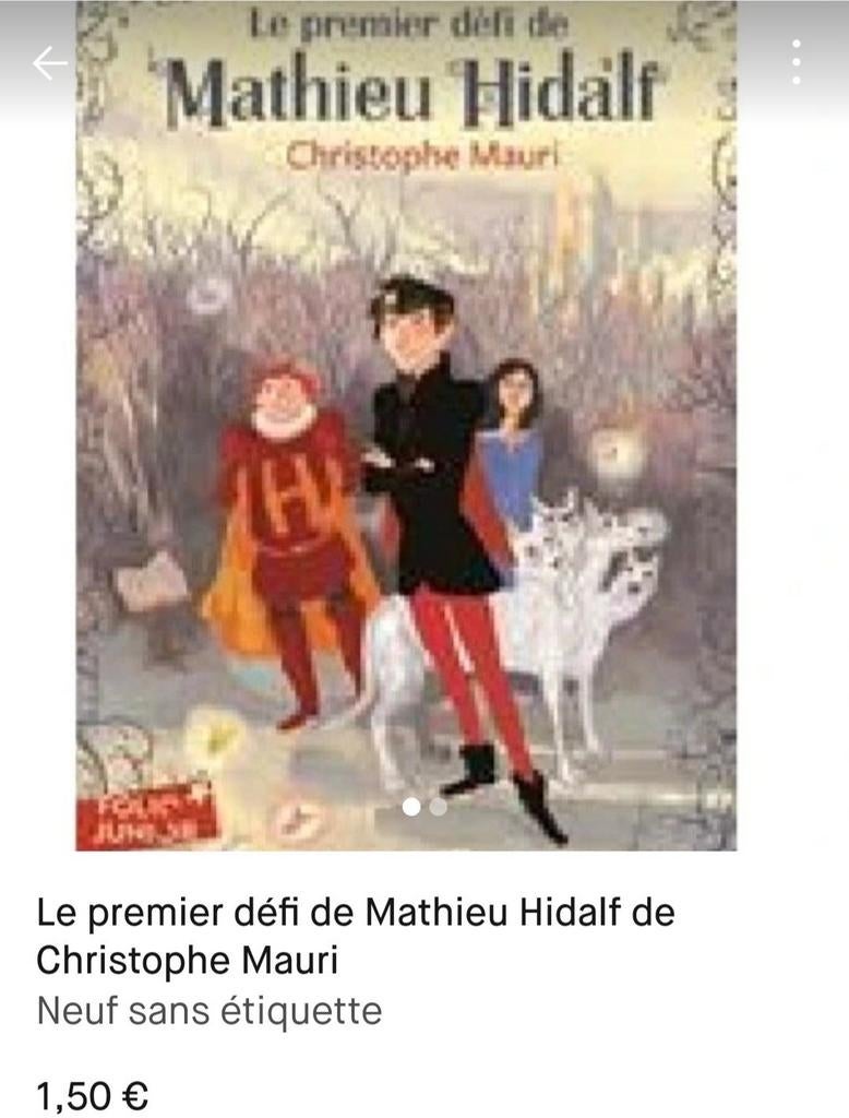 Le premier défi de Mathieu Hidalf de Christophe Mauri, Enlèvement ou Envoi, Comme neuf