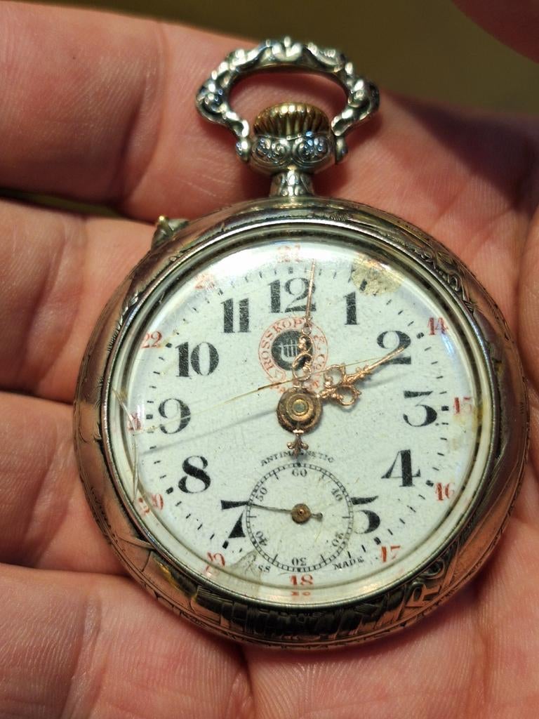 Roskopf zakhorloge spoorwegen. Niet werkend, Handtassen en Accessoires, Ophalen, Zakhorloge