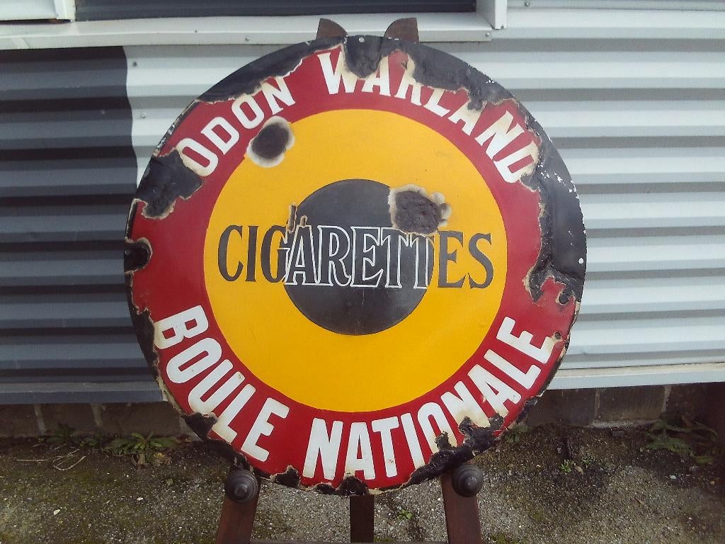 Nationale sigarettenboule, Verzamelen, Ophalen of Verzenden, Gebruikt, Reclamebord