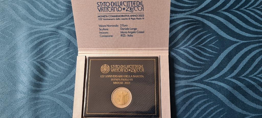 2 Euro BU Vatican 2022 - Pape Paul VI, Timbres & Monnaies, Envoi, Vatican, 2 euros, Série