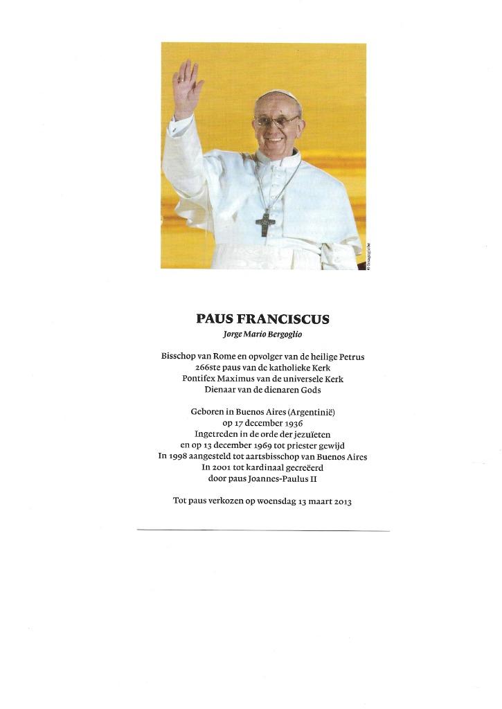 Kaart : Paus Franciscus - N.a.v. verkiezing tot Paus - Nieuw, Verzamelen, Religie, Nieuw, Christendom | Katholiek, Kaart of Prent