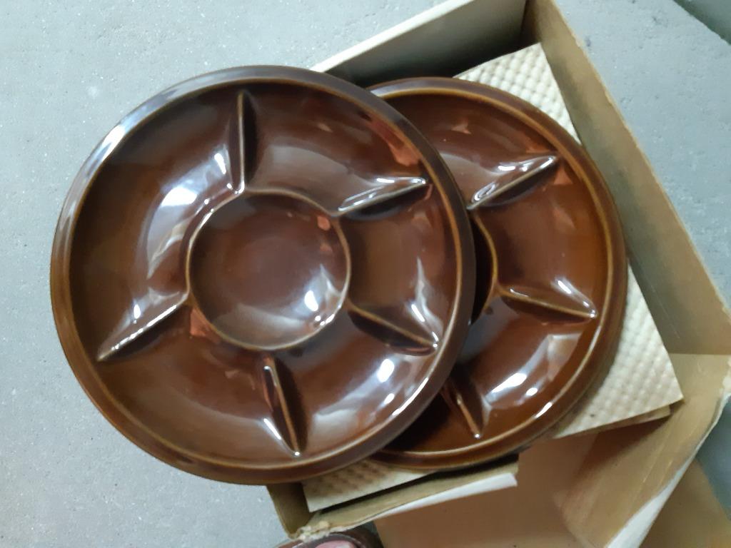 Fondueborden (6), Assiettes(s), Enlèvement ou Envoi, Poterie, Utilisé
