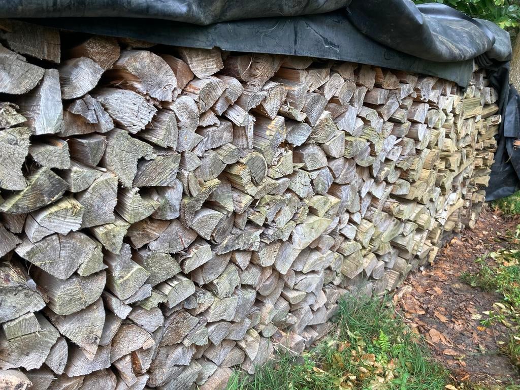 Brandhout spar droog, Tuin en Terras, Brandhout, 6 m³ of meer, Ophalen, Overige houtsoorten, Blokken