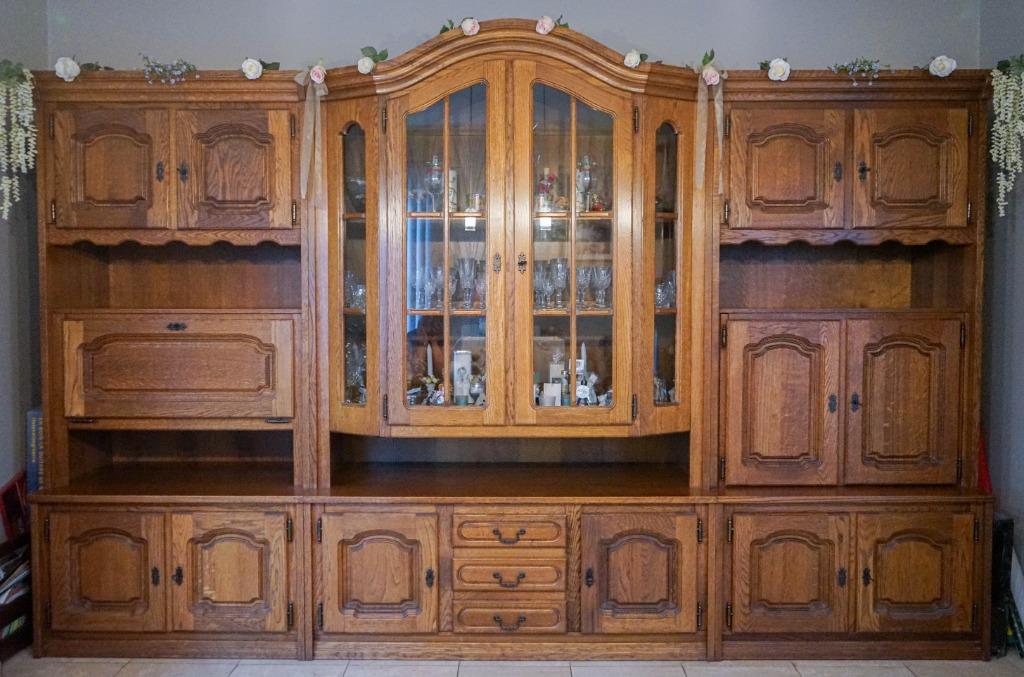 Belle armoire murale en chêne, Avec tablette(s), 300 cm ou plus, Comme neuf, Enlèvement