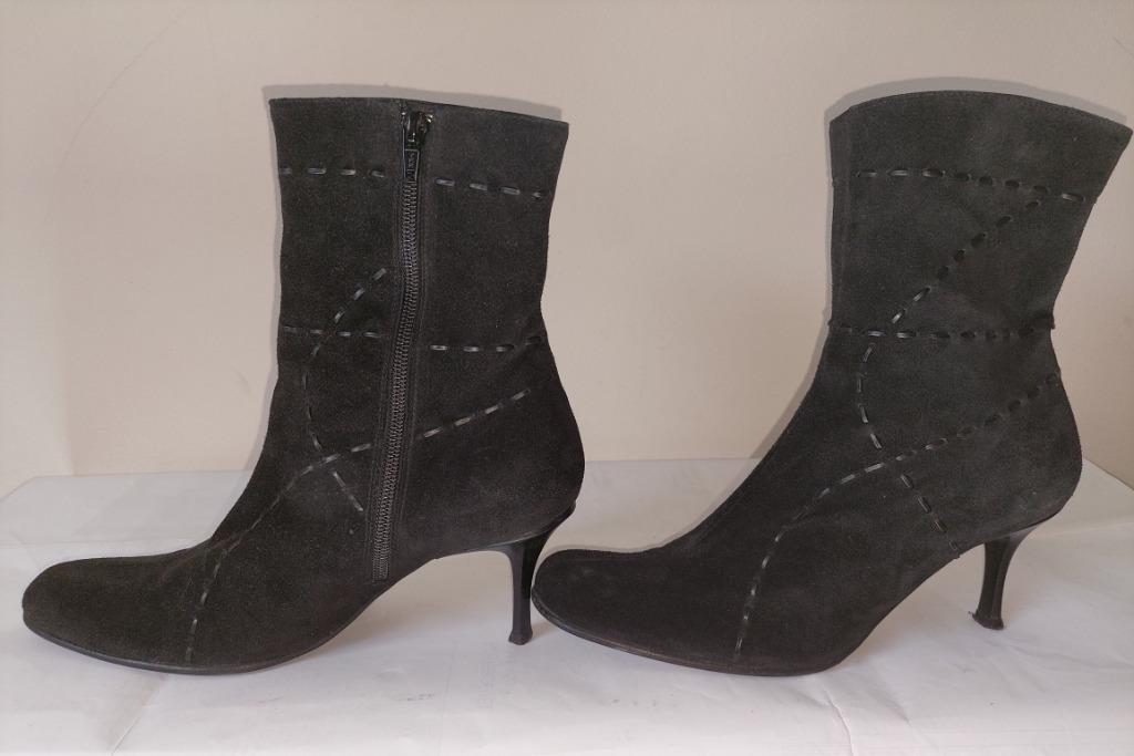 966B* Ana Bonilla - sexy leren zwarte laarzen (39,5), Kleding | Dames, Schoenen, Verzenden, Zwart, Lage of Enkellaarzen, Gedragen