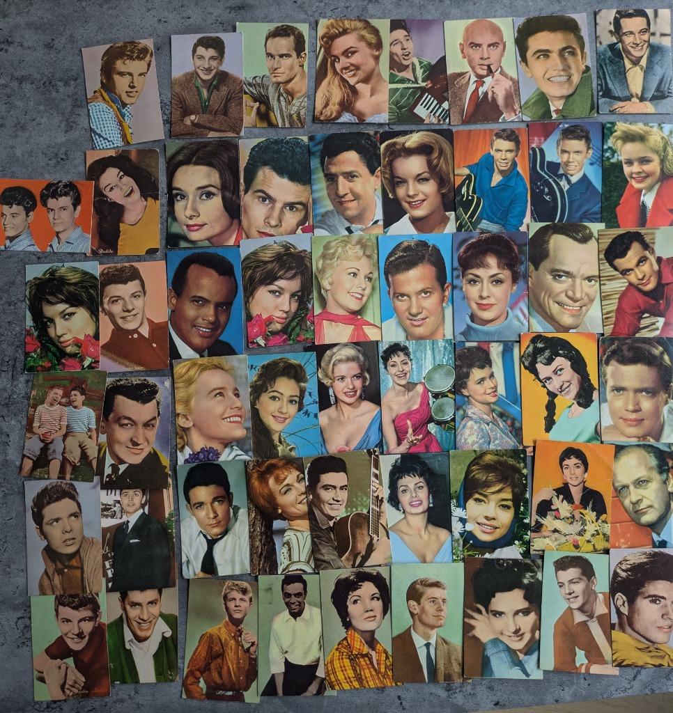 CHEWING GUM KAARTJES PLAATJES  jaren 50s /60s 53x monty of m, Verzenden