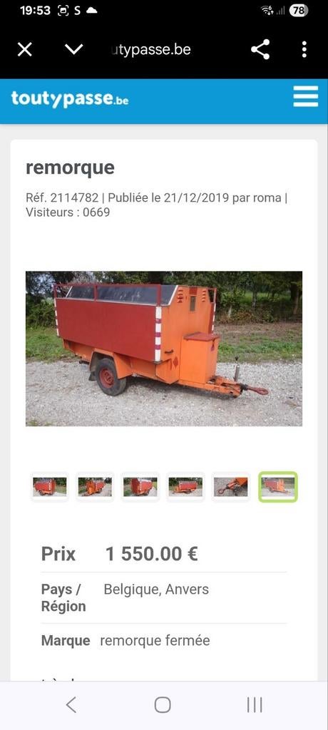 Gezocht RTT aanhangwagen Gezocht, Caravans en Kamperen, Ophalen, Gebruikt