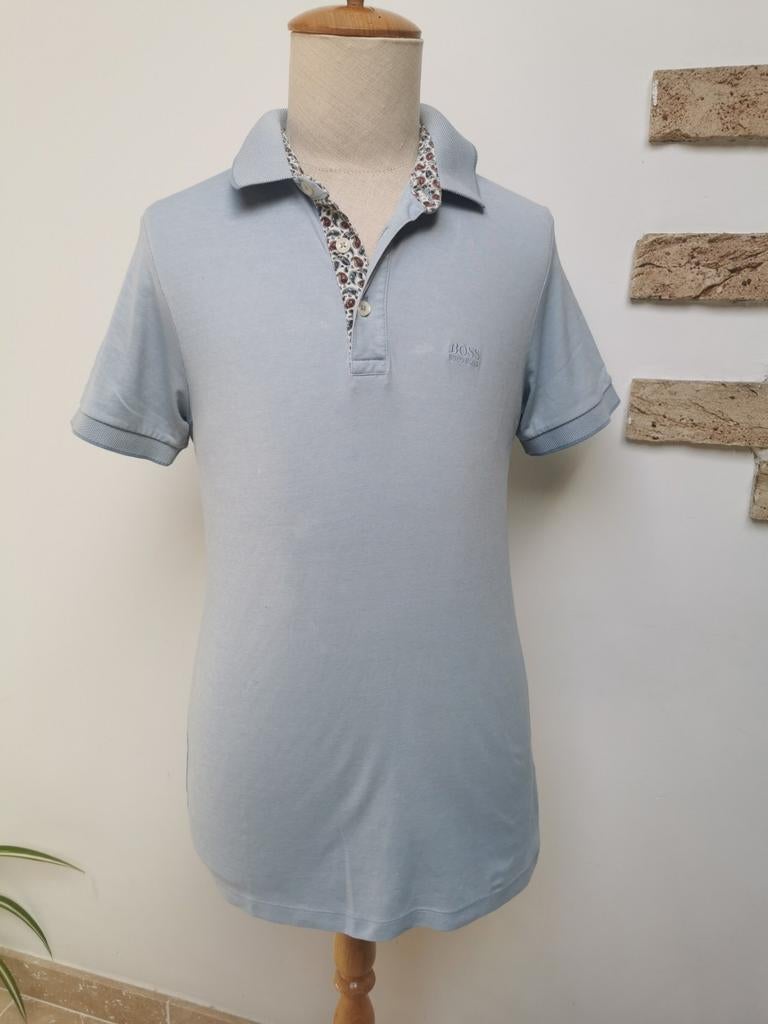 Polo bleu clair pour hommes de Boss, Enlèvement ou Envoi, Porté, Taille 48/50 (M)