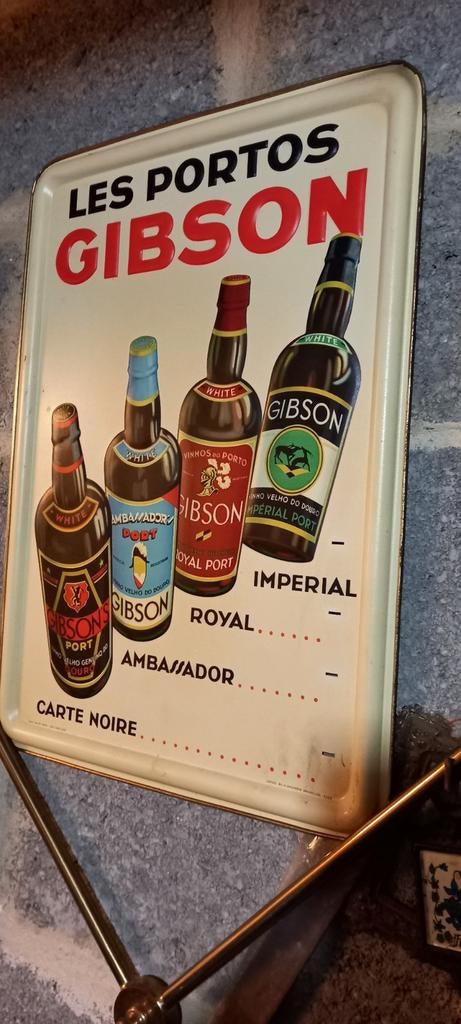 Plaque publicitaire de 1936 GIBSON, Collections, Enlèvement ou Envoi
