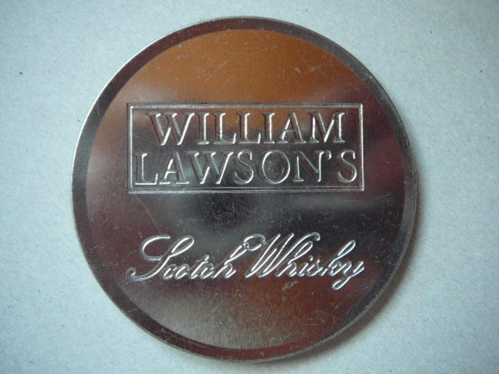 Sous-verre en métal et liège Scotch Whisky de William Lawson, Collections, Marques & Objets publicitaires, Envoi, Utilisé, Ustensile