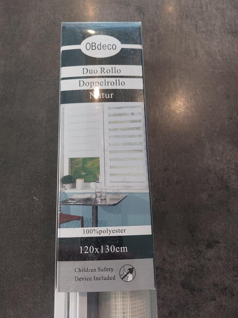Duo Rolgordijn OBdeco, Huis en Inrichting, Ophalen, 100 tot 150 cm, Nieuw, Wit