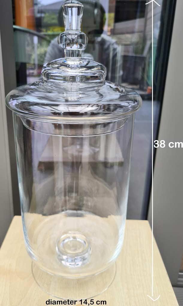 glazen bokaal met deksel - voorraadpot - totale H. 38 cm, Ophalen