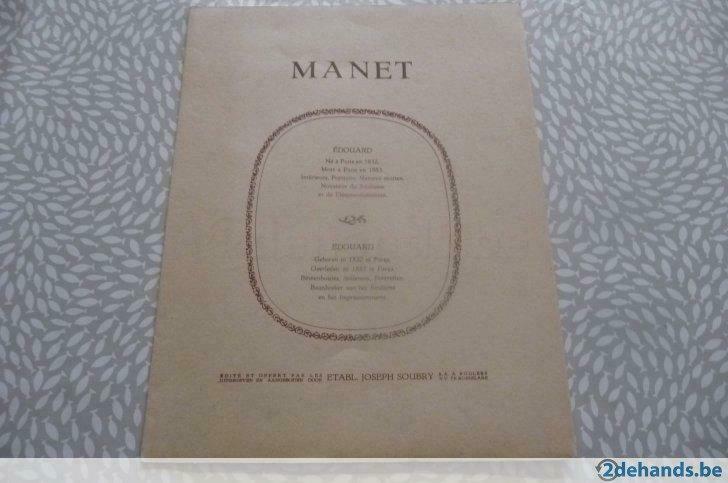 Reproducties Manet 4 stuks, Antiek en Kunst