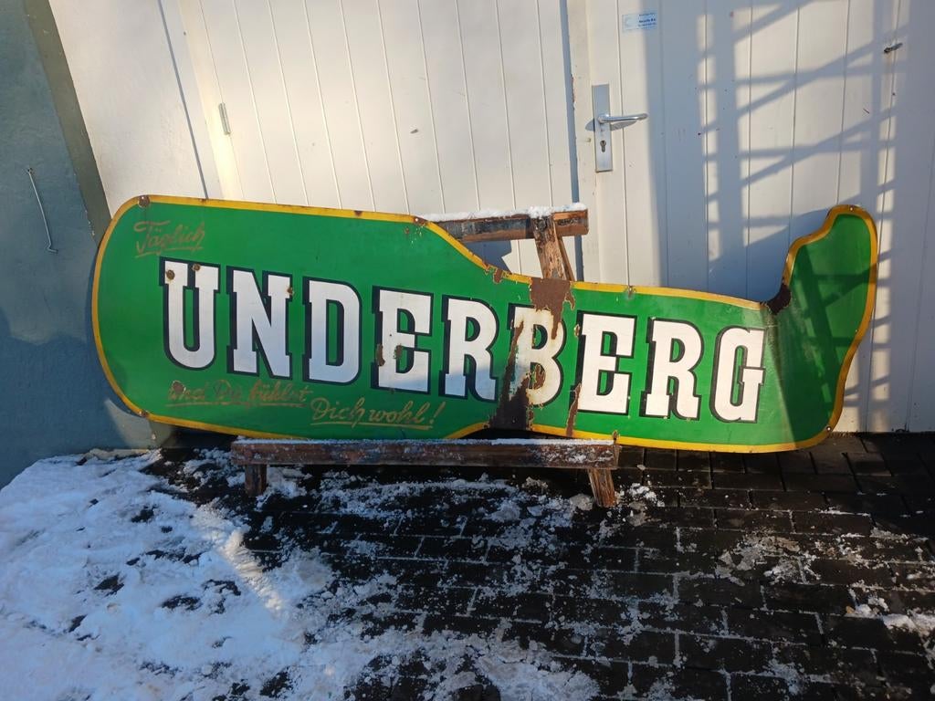Vintage Underberg emaillebord xxl, Verzamelen, Ophalen