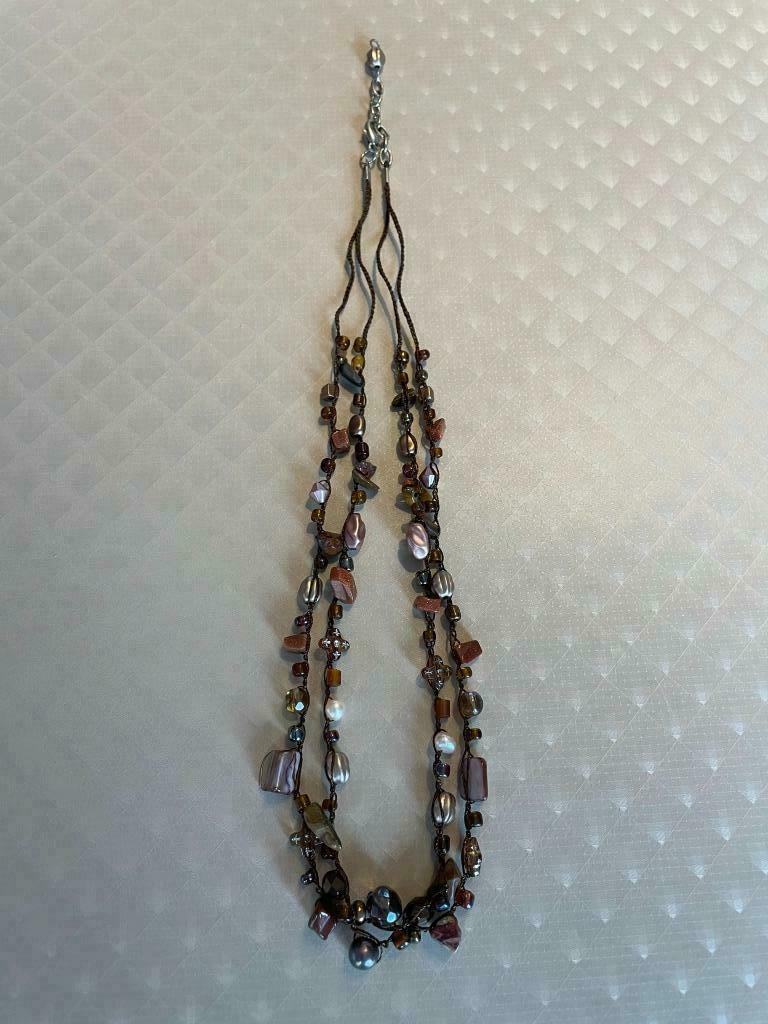 Bruine en paarse halskettingen, Bijoux, Sacs & Beauté, Colliers, Neuf, Enlèvement ou Envoi, Autres couleurs, Synthétique