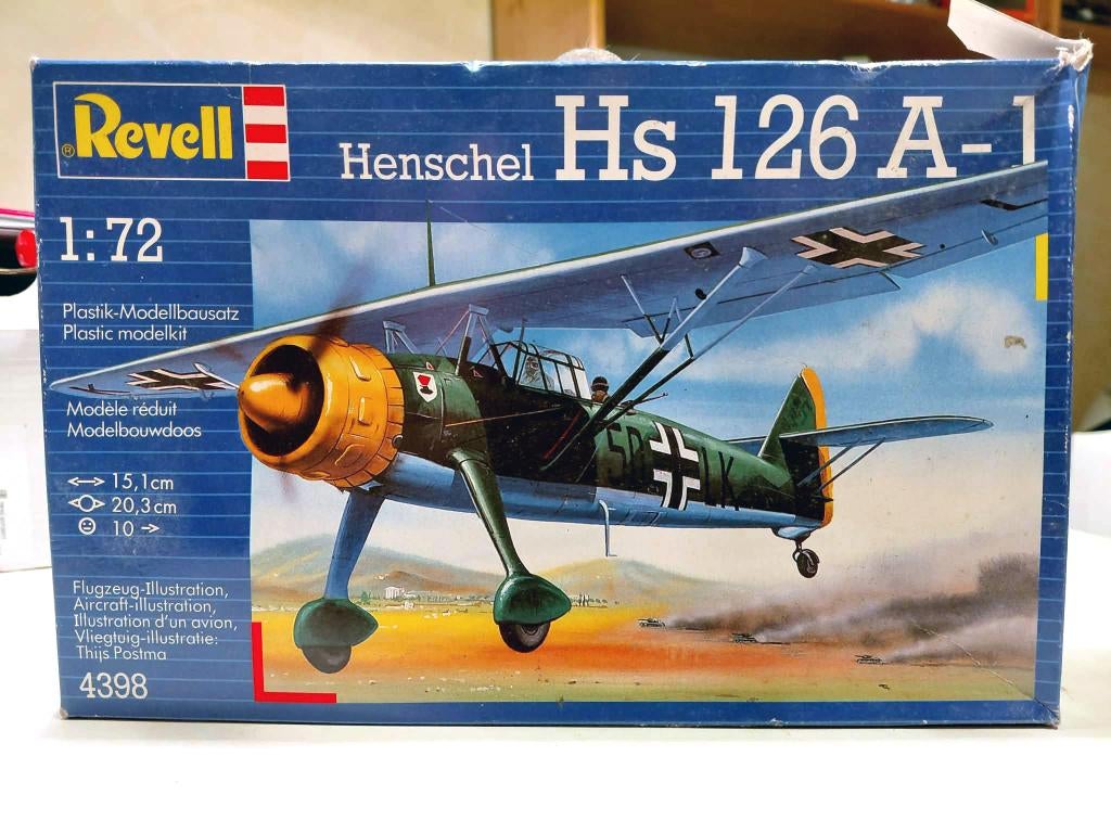Maquette d'avion - 1:72 - REVELL - Henschel HS 126 A-1, 1:72 tot 1:144, Gebruikt, Revell, Ophalen of Verzenden
