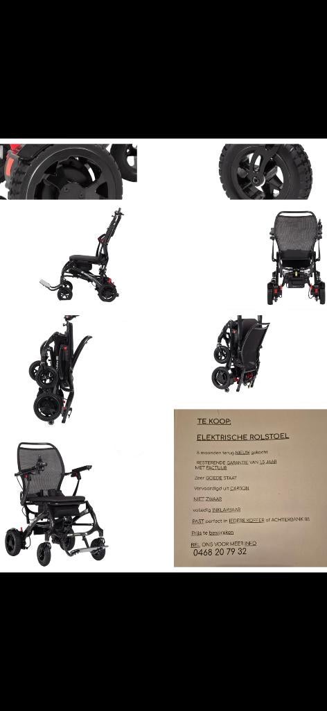 Elektrische rolstoel AIRFOLD CARBON, Diversen, Rolstoelen, Ophalen, Inklapbaar, Zo goed als nieuw, Elektrische rolstoel