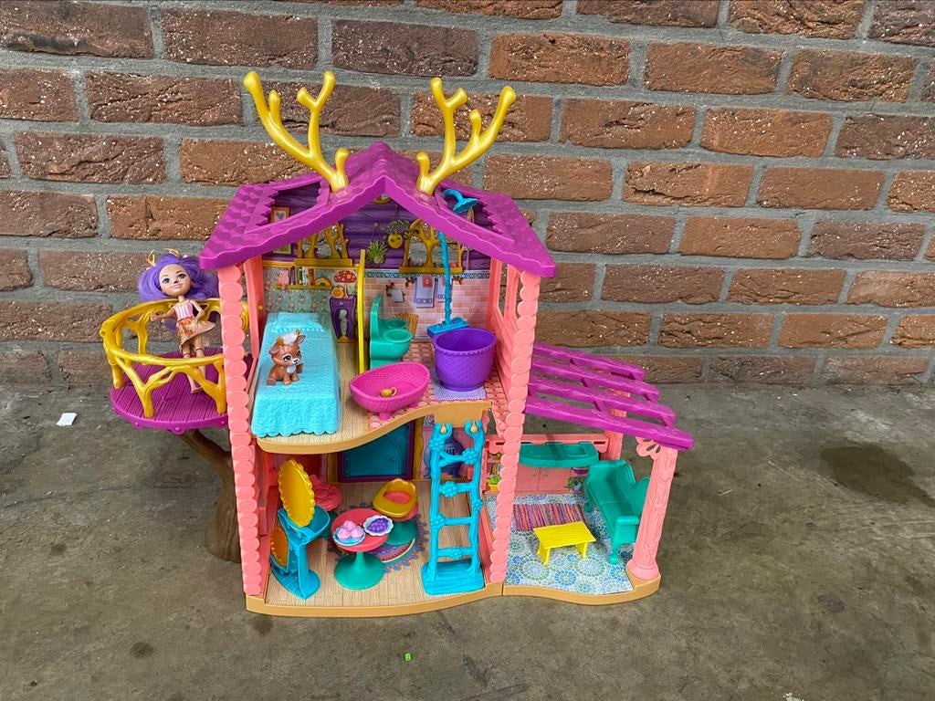 Enchantimals hertenhuis van Mattel, Ophalen, Zo goed als nieuw, Poppenhuis