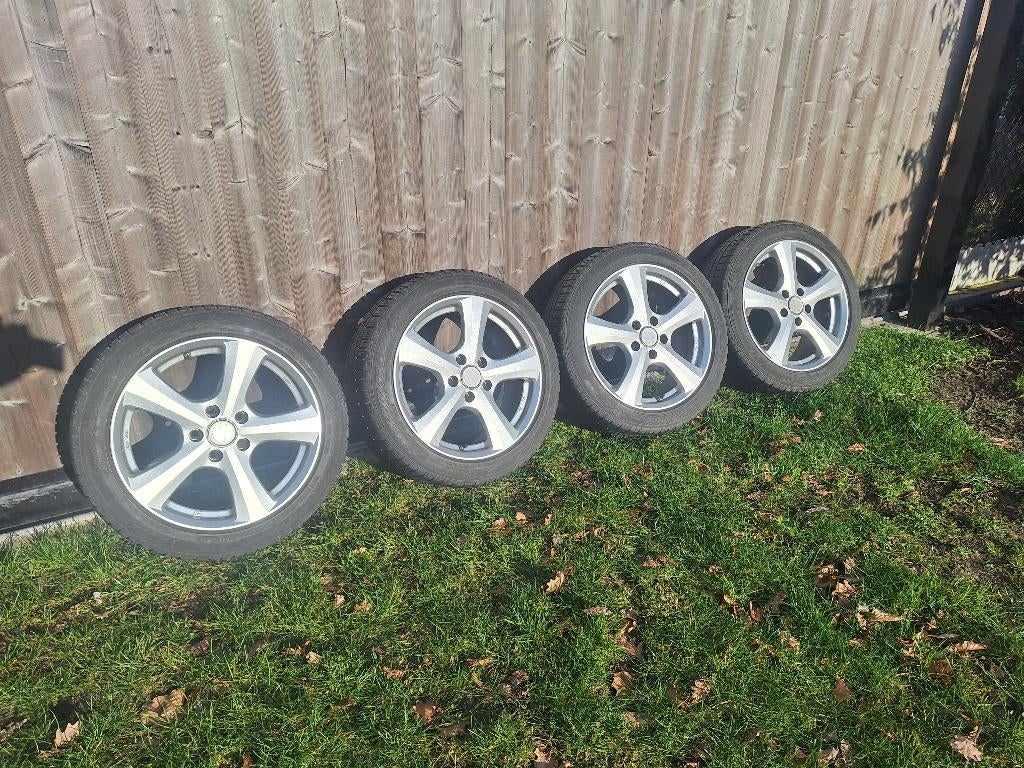 17 inch alu velgen met winterbanden 205/50/17, Ophalen, Gebruikt, Velg(en), 17 inch