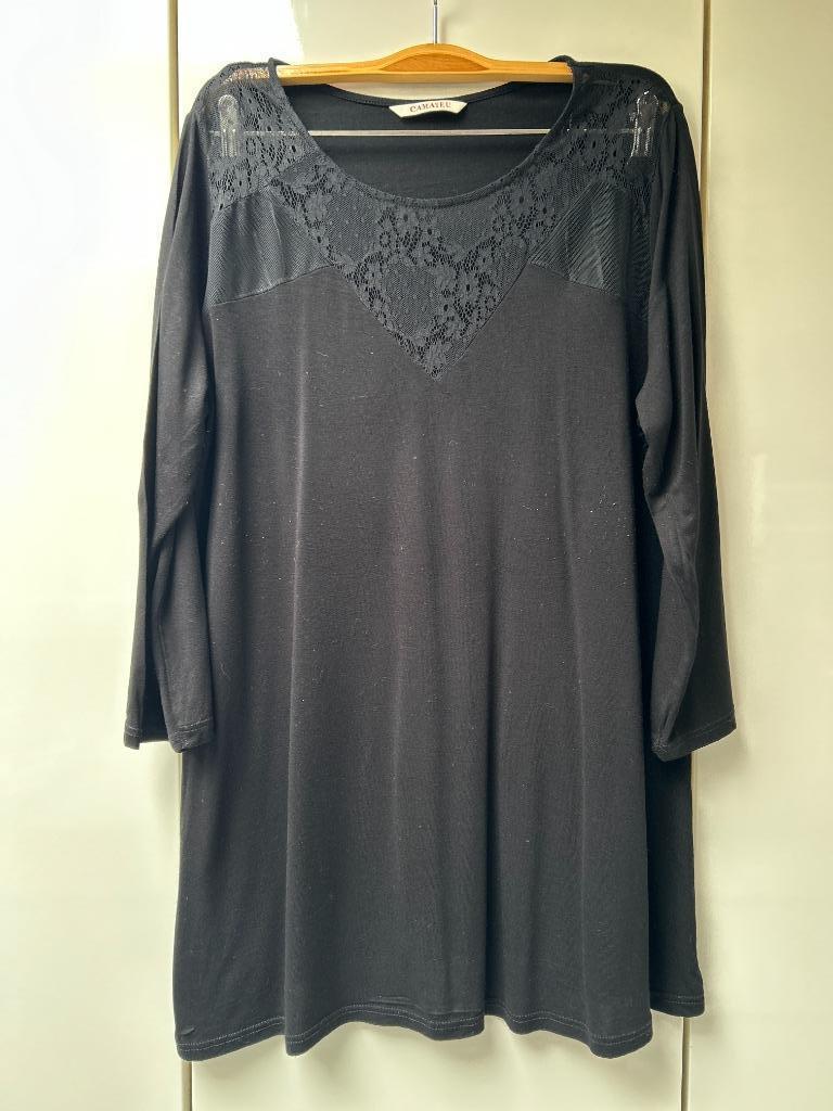Tee-shirt noir manches 3/4 Camaïeu - Taille L ---, Taille 42/44 (L), Manches courtes, Enlèvement ou Envoi, Camaieu