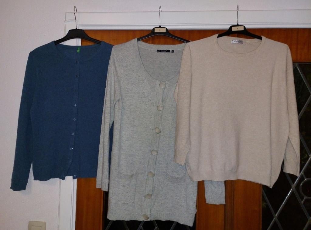 2 Vesten en 1Trui voor Dames, Maat 38/40 (M), Overige kleuren, Benetton, Ophalen of Verzenden