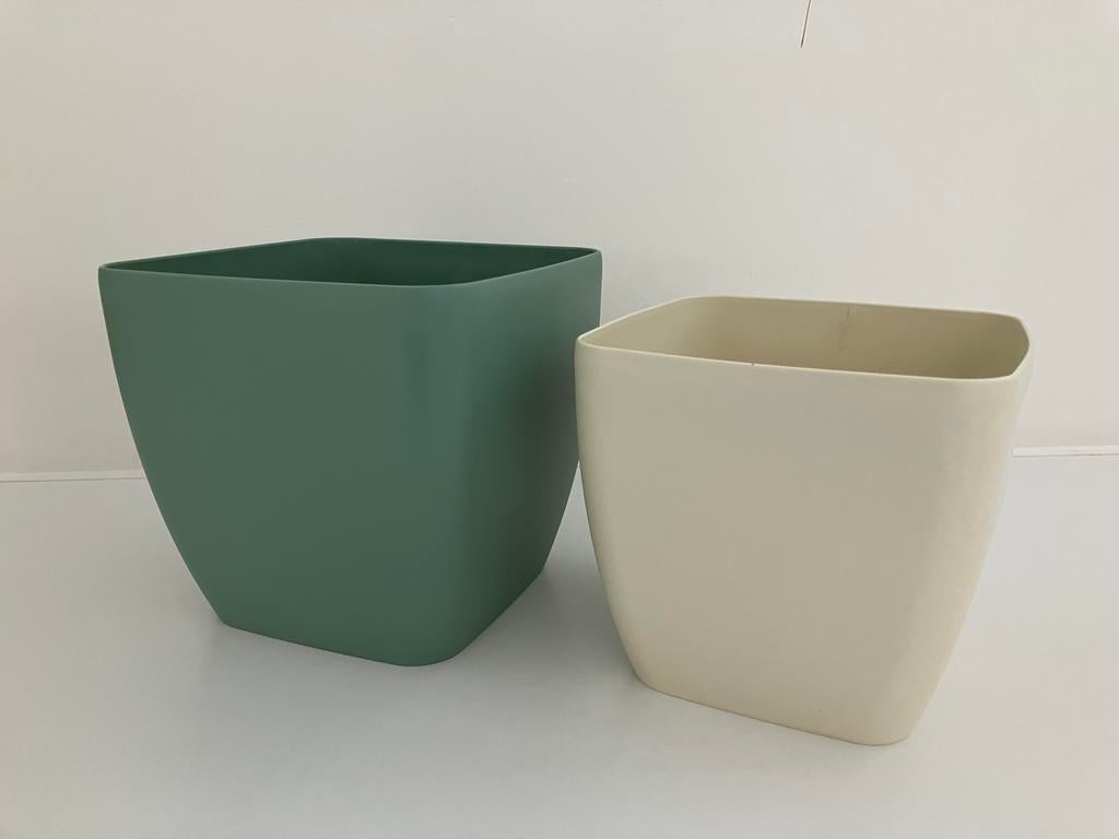2 moderne sierpotten voor planten vierkant merk Elho, Maison & Meubles, Enlèvement ou Envoi