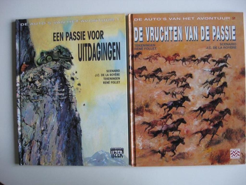 De auto’s van het avontuur 1 en 2 – HC – 1st druk, Boeken, Stripverhalen, FOLLET - DE LA ROYERE, Complete serie of reeks, Ophalen of Verzenden