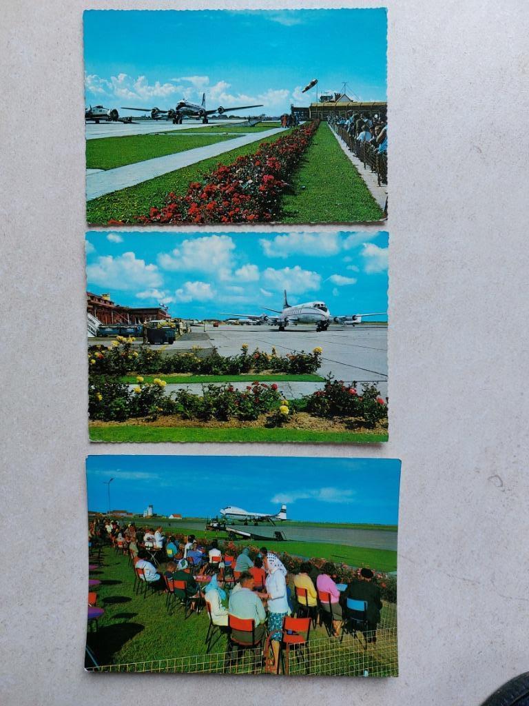 3 oude postkaarten van het vliegveld van Middelkerke, Verzamelen, Verzenden