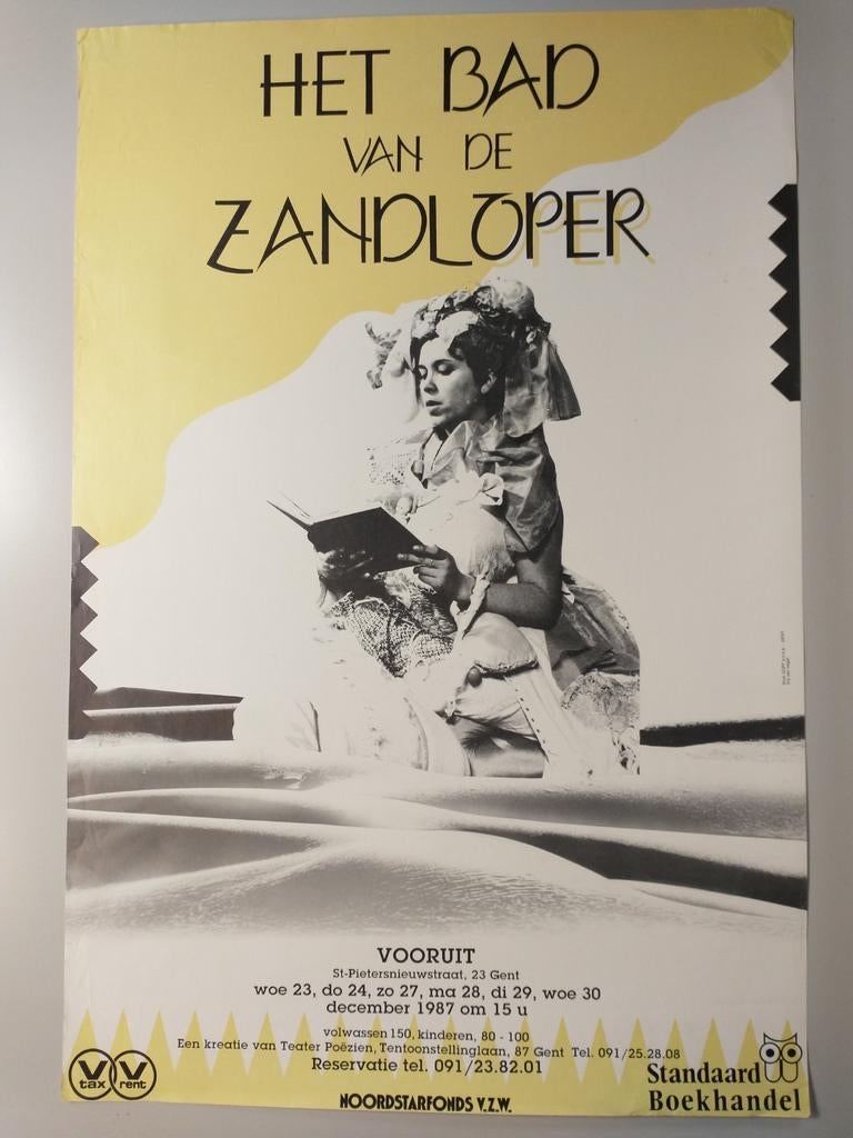 Het bad van de zandloper 1987 Teater Poëzien affiche, Ophalen of Verzenden, Gebruikt