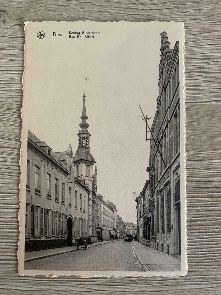 Oude postkaart Diest Koning Albertstraat, Verzamelen, Ophalen, Vlaams-Brabant