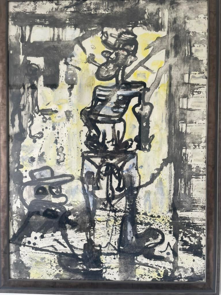 - Fred Bervoets - ets opgehoogd  met aquarel en gouache, Antiek en Kunst, Ophalen