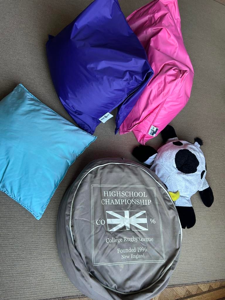 Poufs et coussins divers, Maison & Meubles, Sièges-poires, Comme neuf, Pouf, Bleu, Enlèvement