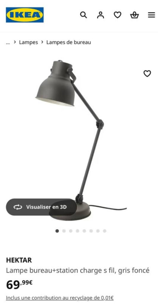 Lampe de bureau, Ophalen of Verzenden, Zo goed als nieuw, Metaal, 75 cm of meer