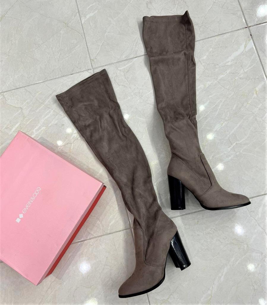 Dames overknee hoge laarzen Taupe, Kleding | Dames, Hoge laarzen, Overige kleuren, Nieuw, Ophalen of Verzenden