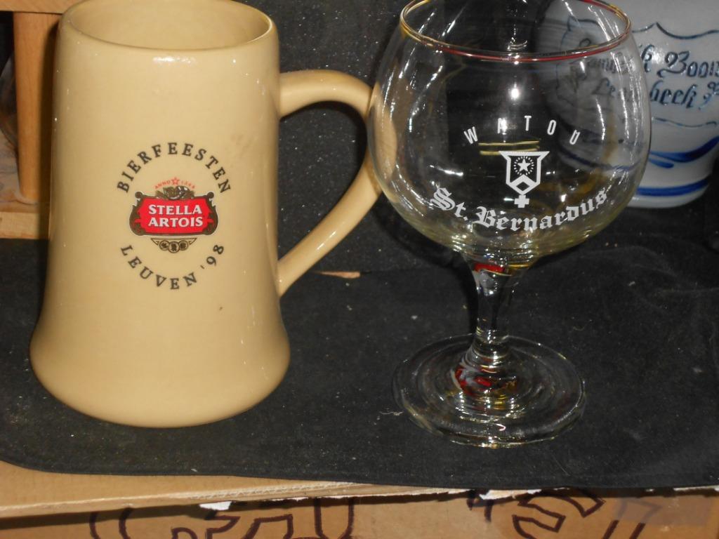 Bierglazen.Stella Artois.St.Bernardus Watou.Augustin. D 19, Verzamelen, Biermerken, Zo goed als nieuw, Glas of Glazen, Stella Artois