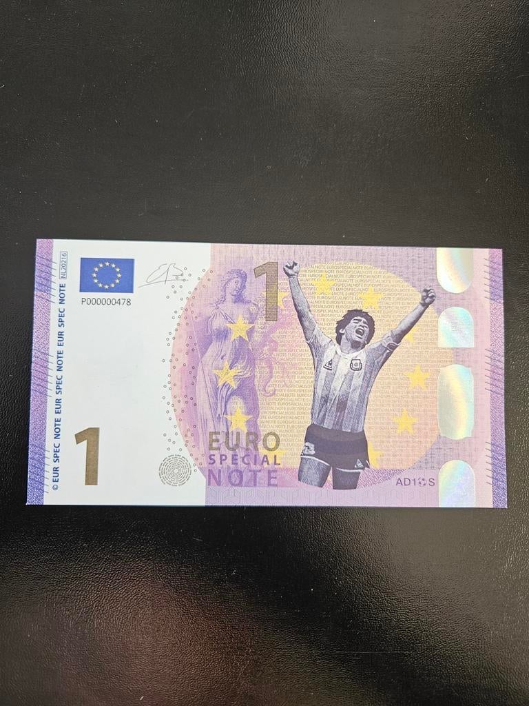 1 euro Diego Maradona Argentine UNC, Timbres & Monnaies, Billets de banque | Europe | Euros, Enlèvement ou Envoi, Autres pays