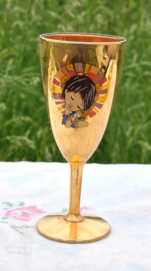 calice de communion en verre flute doré (2), Enlèvement ou Envoi, Comme neuf, Autres types, Christianisme | Catholique