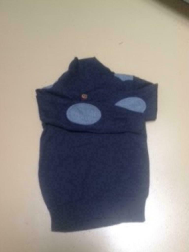 Blauwe trui met ellebooglapjes jeans en schouders 116 nieuw, Ophalen of Verzenden, Nieuw, Jongen, Trui of Vest