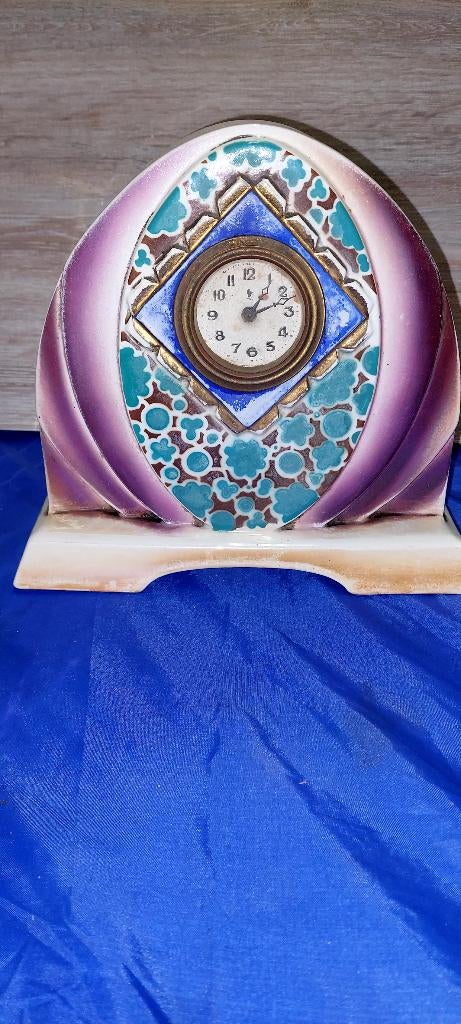 Art deco keramische pendule klok – jaren 30, Ophalen