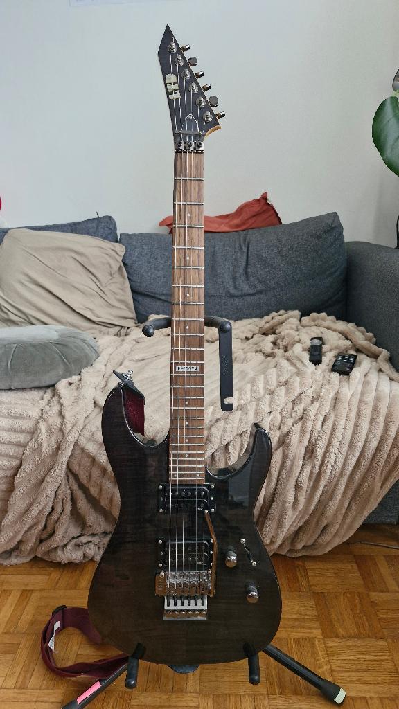 ESP LTD M-100FM  See Thru Black, Muziek en Instrumenten, Snaarinstrumenten | Gitaren | Elektrisch, Gebruikt, Solid body, Overige merken