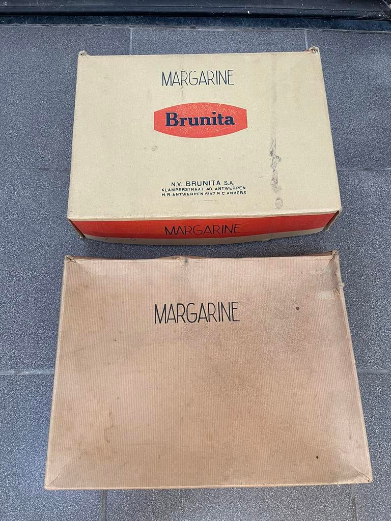 2x karton doos margarine, Verzamelen, Ophalen of Verzenden, Gebruikt