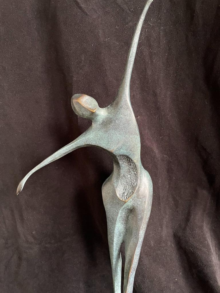 Bronzen abstracte man, Milo/stempel 57,5 cm zuiver brons, Ophalen of Verzenden