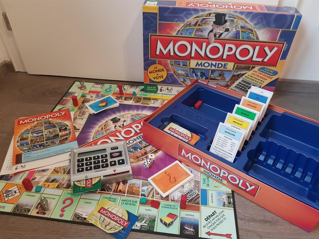 Monopoly Monde (banque électronique), Trois ou quatre joueurs, Enlèvement, Comme neuf