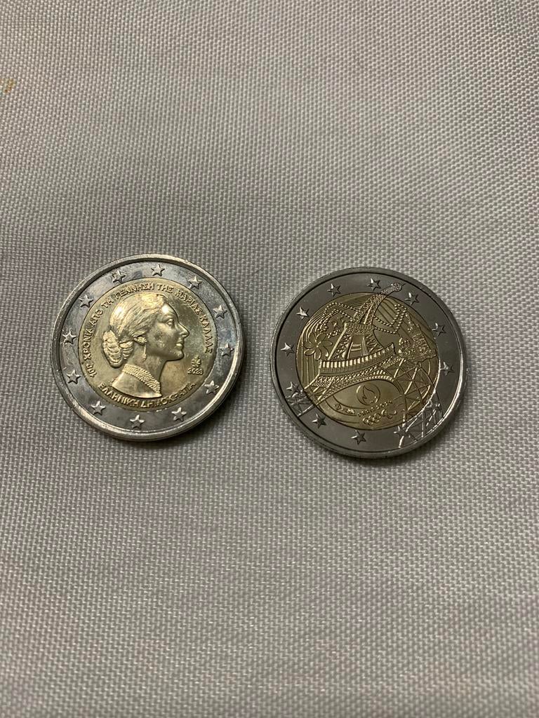 2euro griekenland maria callas frankrijk dansende eifeltoren, Ophalen of Verzenden, Frankrijk, 2 euro