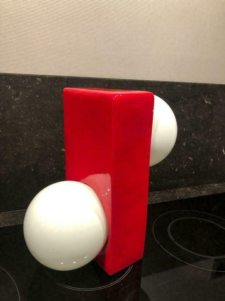 vintage wandlicht RED keramiek-opaline, Ophalen of Verzenden