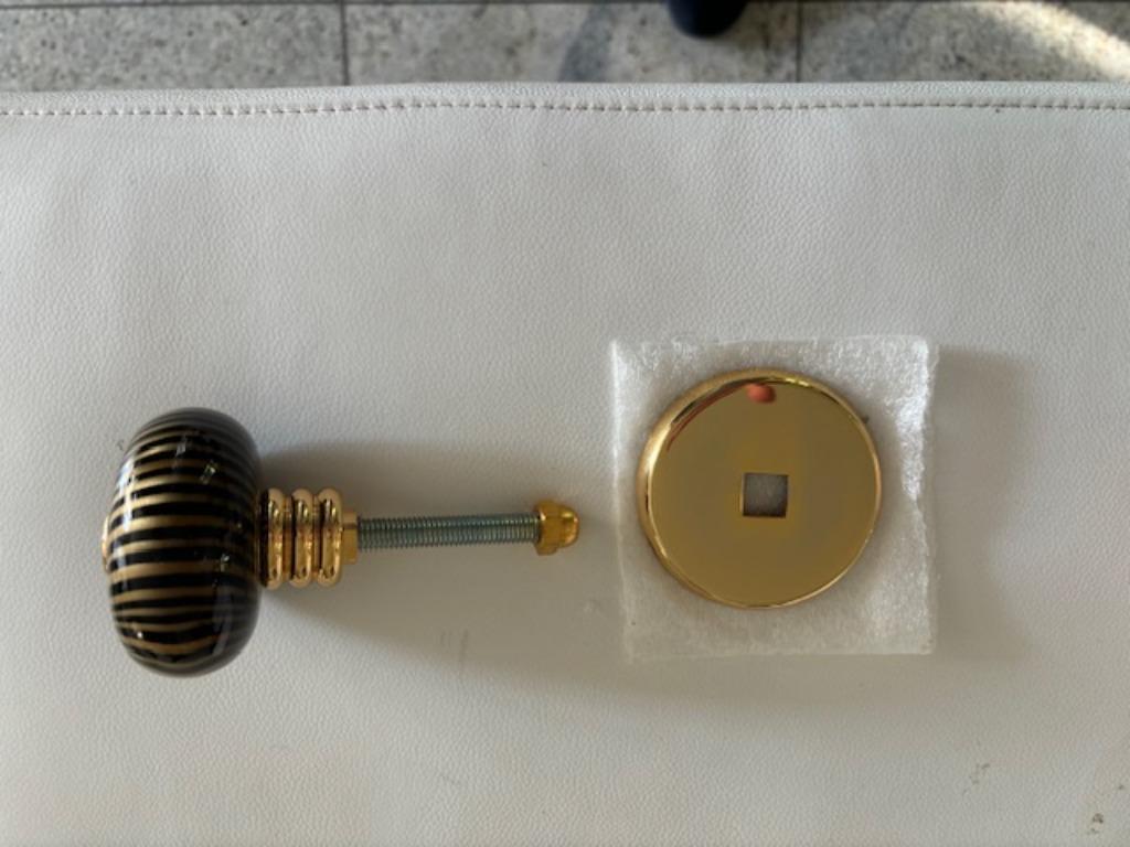 Poignée de porte design fixe plaquée or 24 carats - italienn, Enlèvement ou Envoi, Neuf