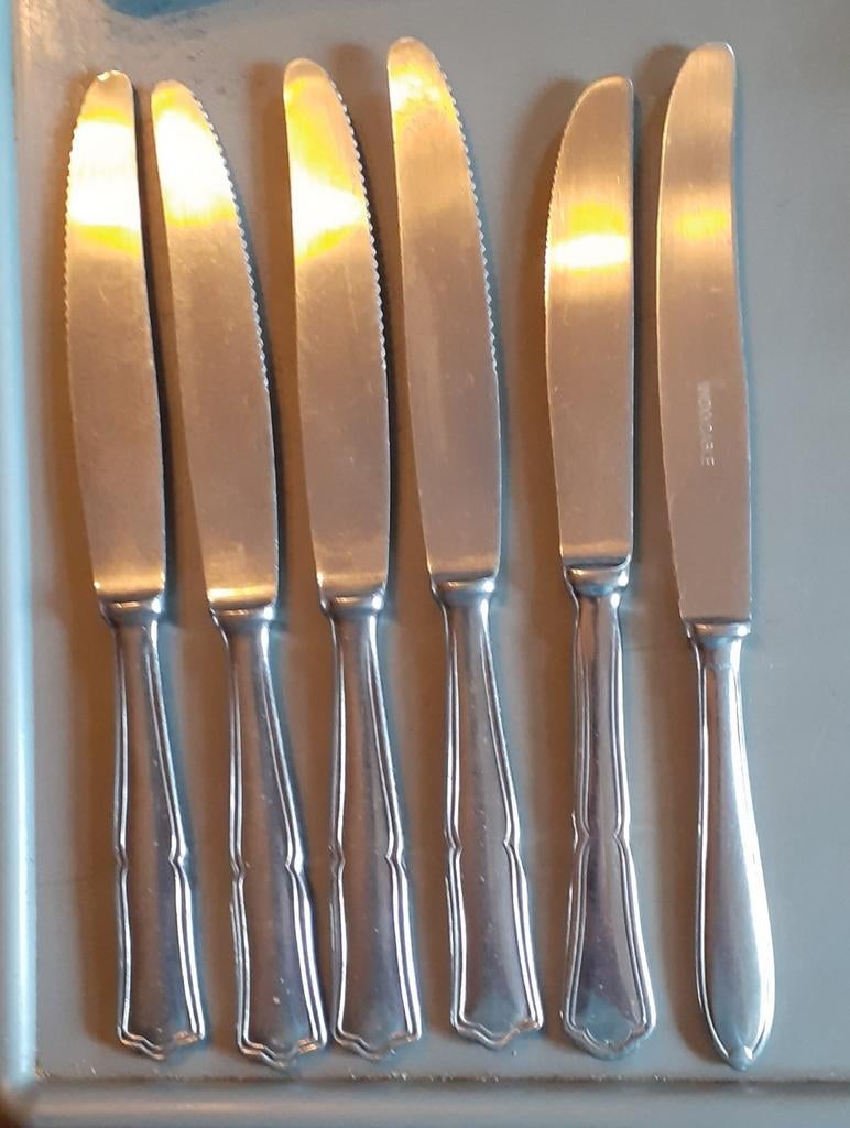 6 couteaux à tartiner inox (2), Enlèvement ou Envoi, Utilisé