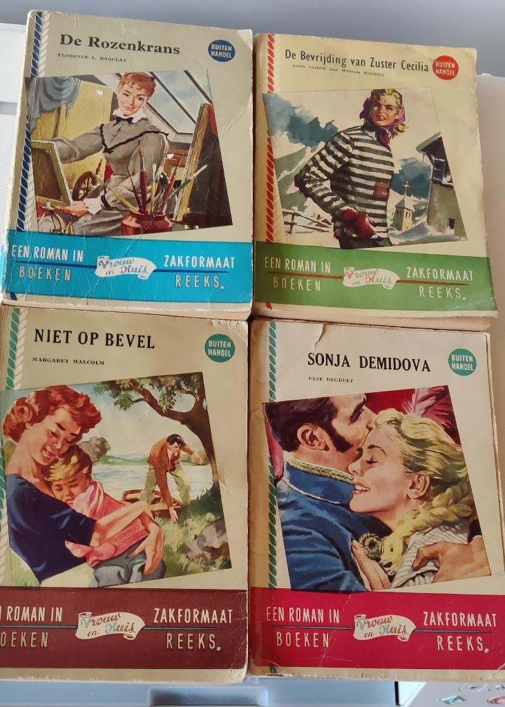 4 oude romannetjes: Vrouw en huis, Boeken, Romans, Ophalen of Verzenden, Gelezen
